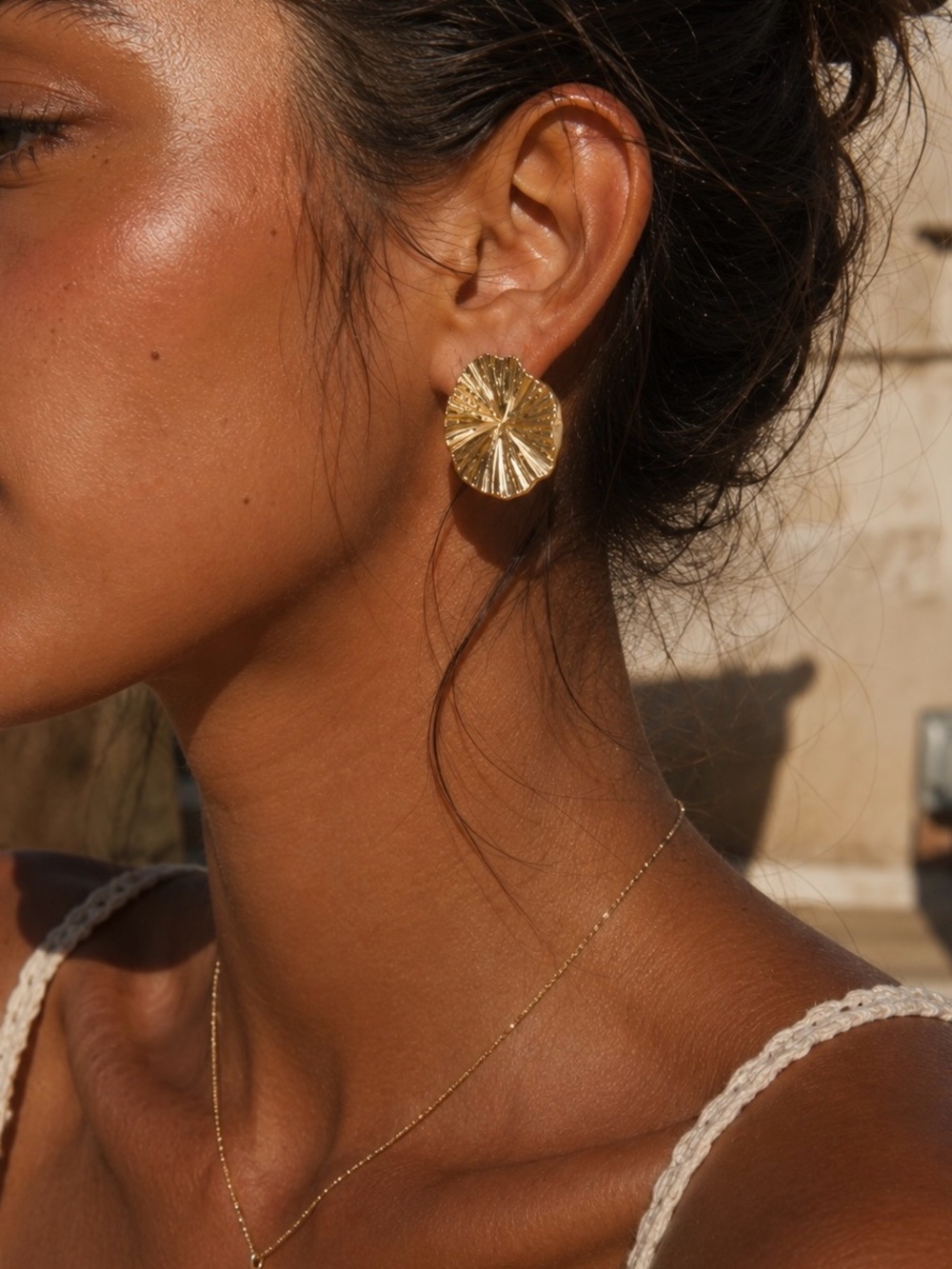 18K Gold Plated Leaf Stud Earrings